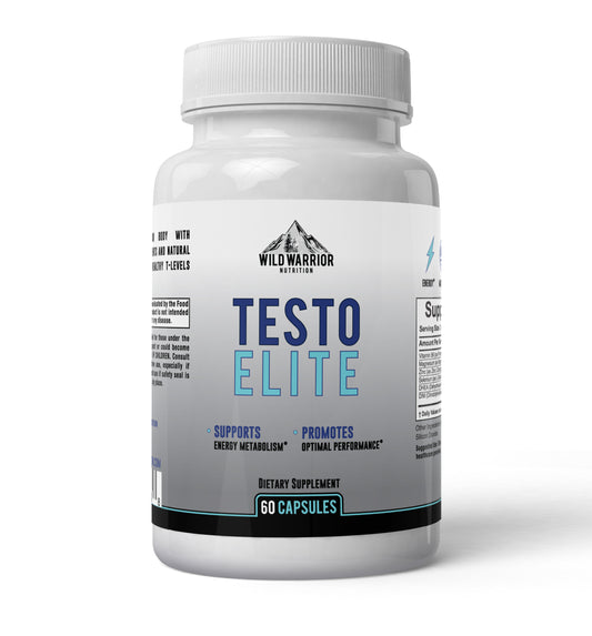 Men’s Testosterone Support Supplement | Testo Elite with ZMA, Selenium & DIM | 60 Capsules – Wild Warrior Nutrition